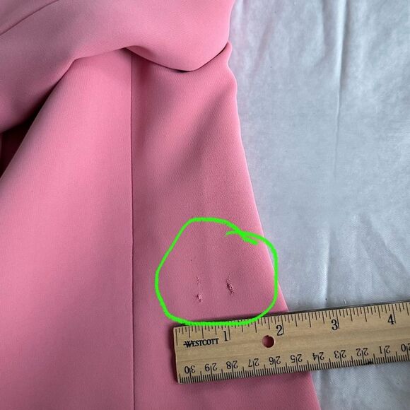 Pink Express Rose Open Front Blazer Suit Coat Business Office Size XS *READ* - Picture 2 of 8